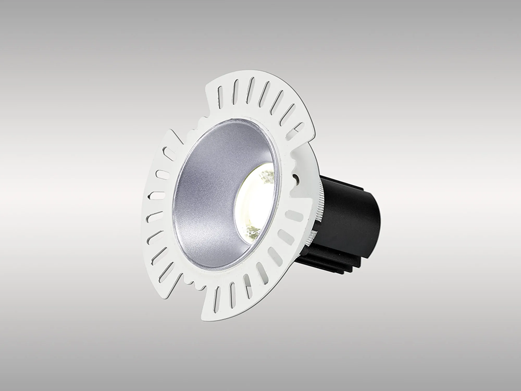 DM201794  Basy A 9 Tridonic Powered 9W 2700K 770lm 36° CRI>90 LED Engine, 250mA Silver Adjustable Recessed Spotlight, IP20